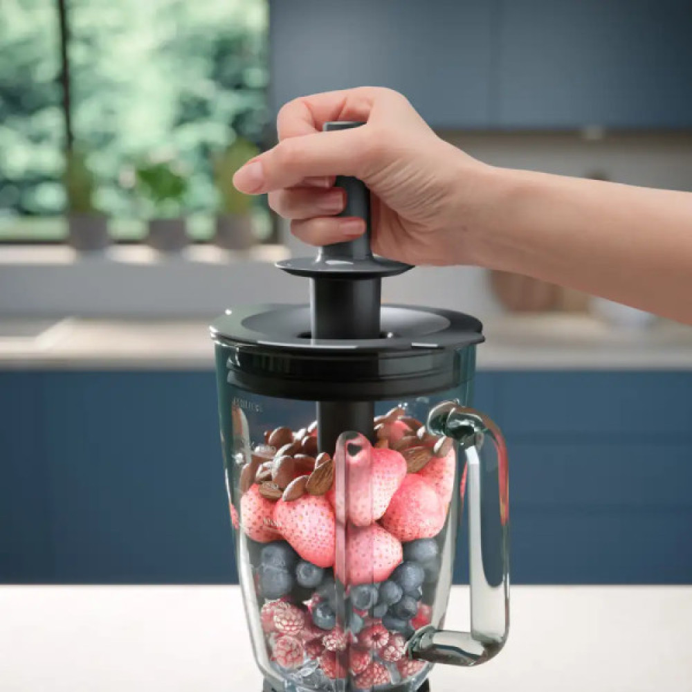 Блендер PHILIPS стаціонарний Series 5000, 1200Вт, чаша-2000мл, скло, чорний