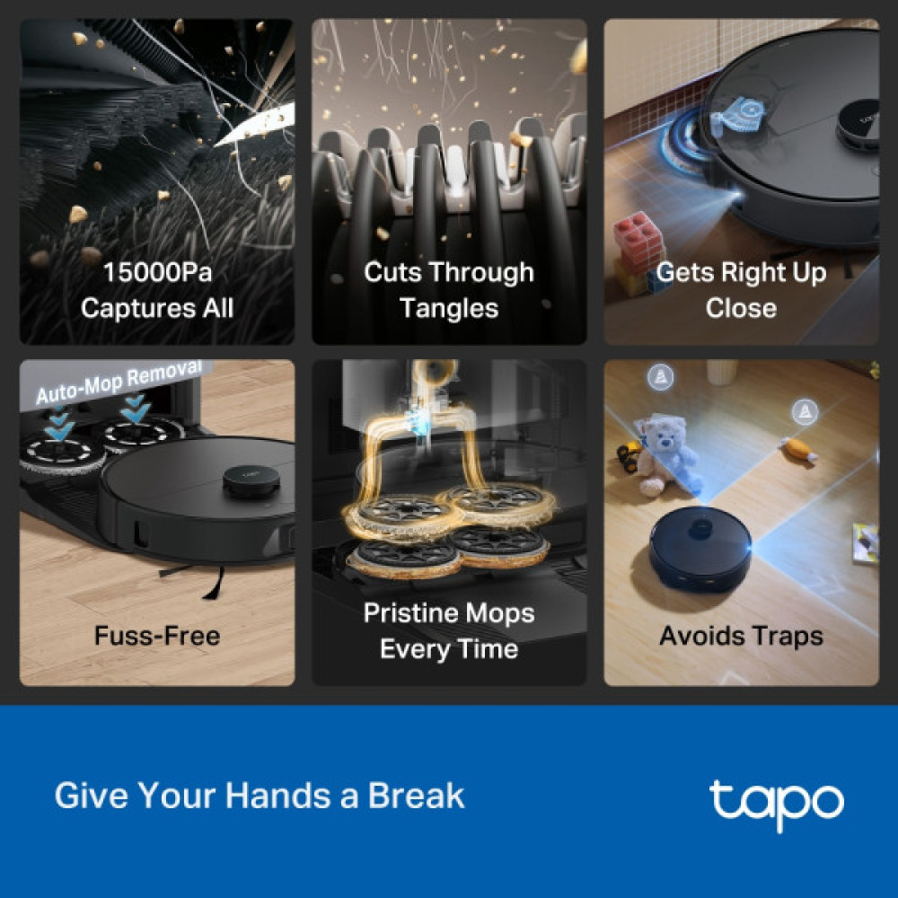 TP-Link Robot Vacuum & Mop + Advanced Self-Cleaning Docking Station TAPO RV 50 PRO OMNI