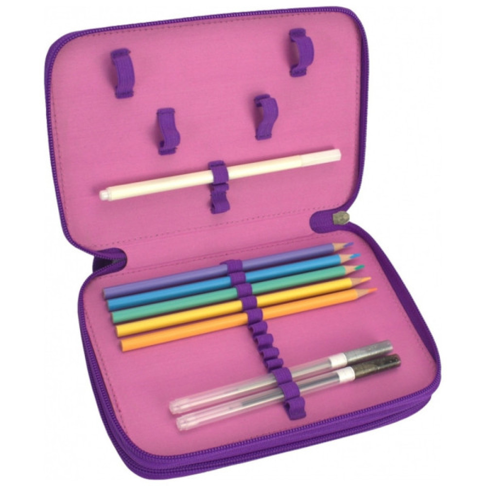 Пенал Cool For School 2 відділення з відворотами Фіолетовий (CF87280)