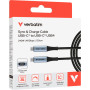 Дата кабель USB-C to USB-C 1.2m with display 240W black Verbatim (31849) Дата кабель USB-C to USB-C 1.2m with display 240W black Verbatim (31849)