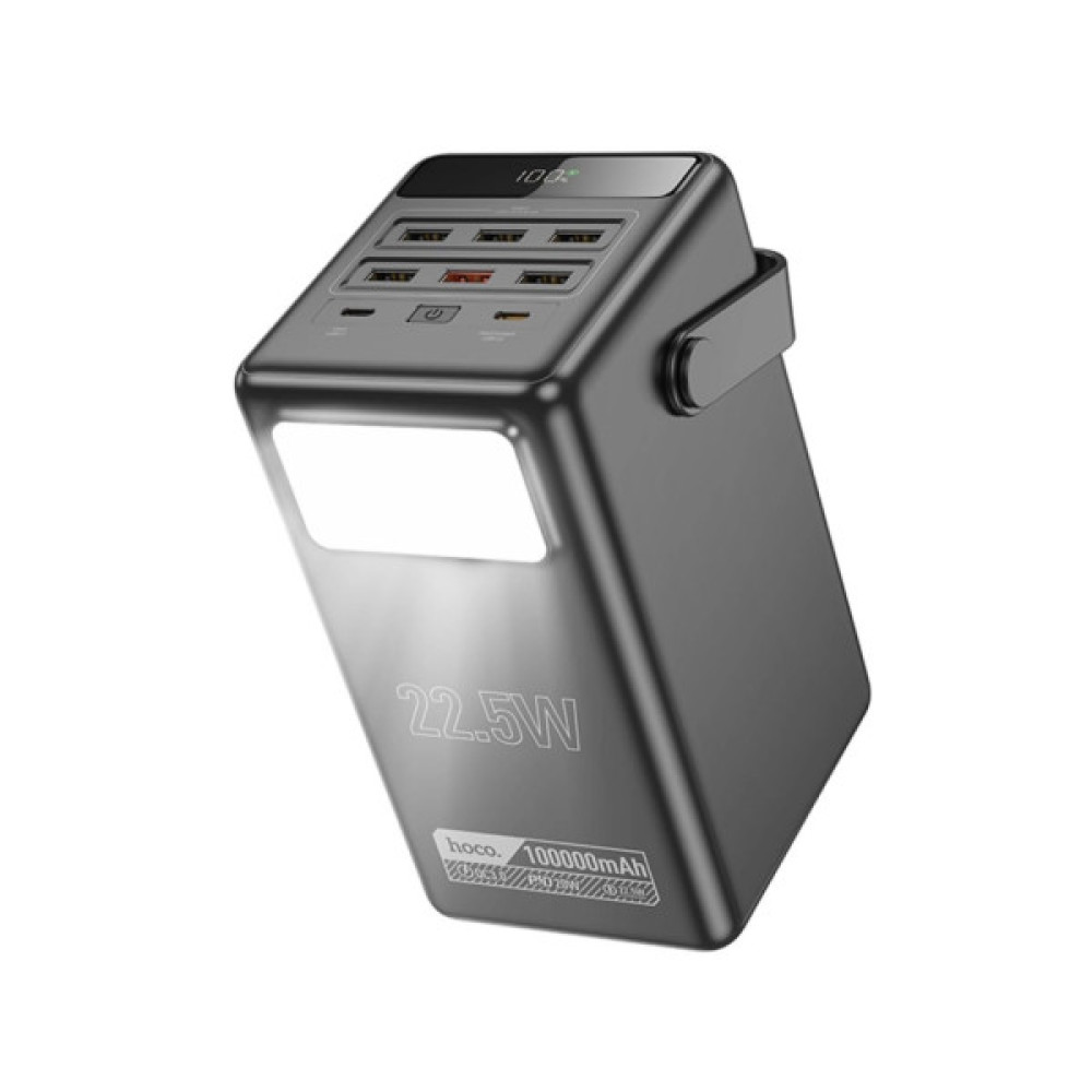 Батарея універсальна HOCO 100000mAh Endure 22.5W PD, QC, LED Lamp, Black (DB03 / 714721)