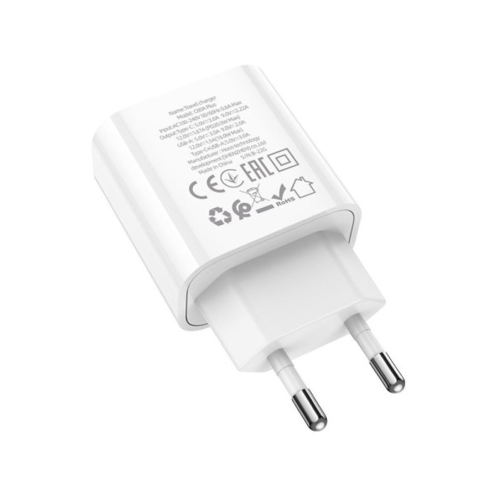 Зарядний пристрій HOCO C80A Plus Rapido White (6931474779885)