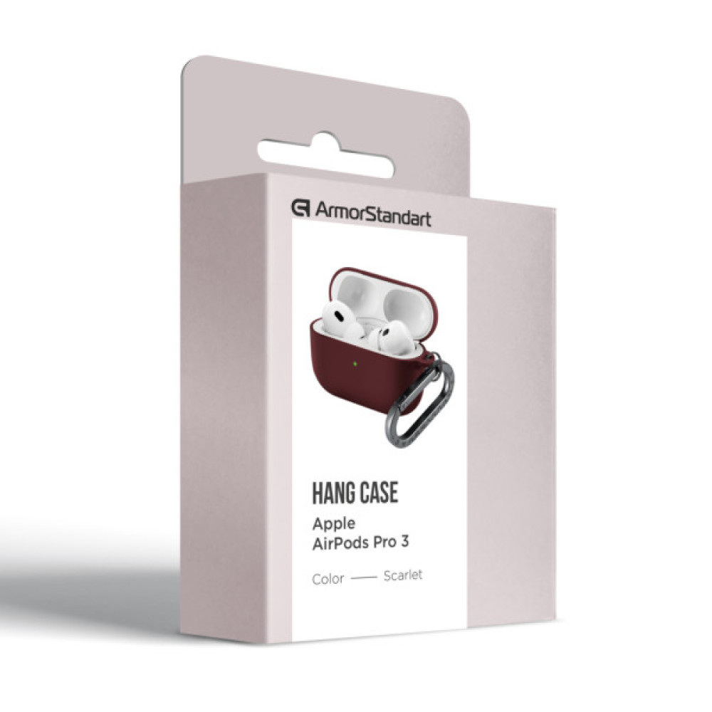 Чохол для навушників Armorstandart Hang Case For Apple AirPods Pro 3 Scarlet (ARM88283)