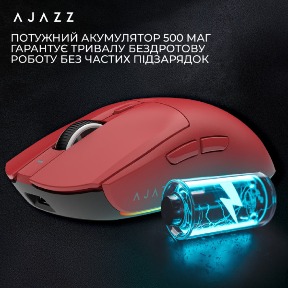Мишка Ajazz AJ139 V2 MC Wireless/Bluetooth/USB Red (AJ139-V2-MC-R)
