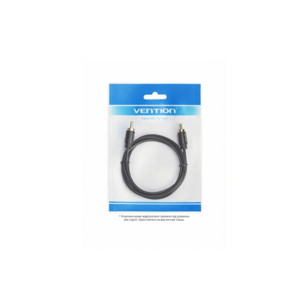 Кабель мультимедійний 1xRCA M to 1xRCA M 1.0m digital black Vention (VAB-R09-B100)