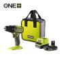 Шурупокрут-дриль акумуляторний Ryobi ONE+ RDD18-1C20S 18В 1х2А·год ЗП 52Нм 450·1750об·хв 1.1кг сумка