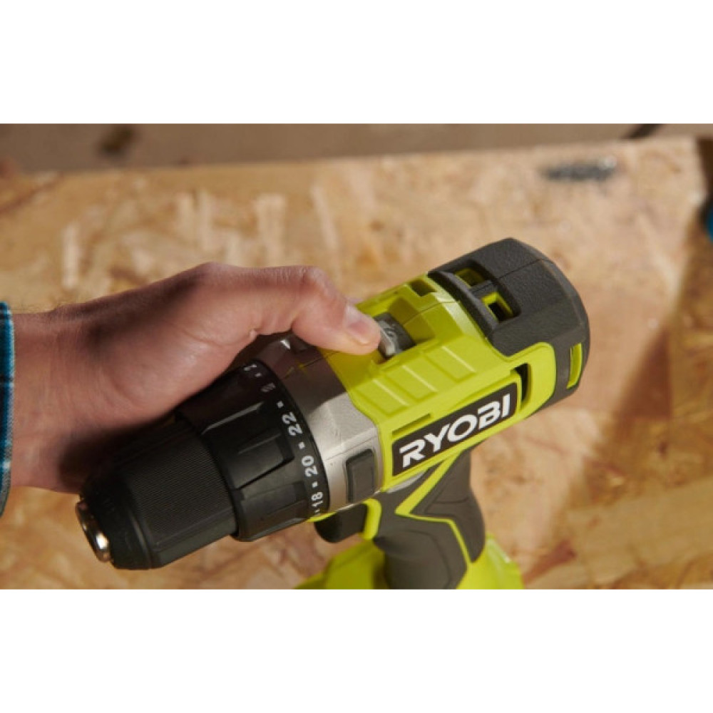 Шурупокрут-дриль акумуляторний Ryobi ONE+ RDD18-1C20S 18В 1х2А·год ЗП 52Нм 450·1750об·хв 1.1кг сумка