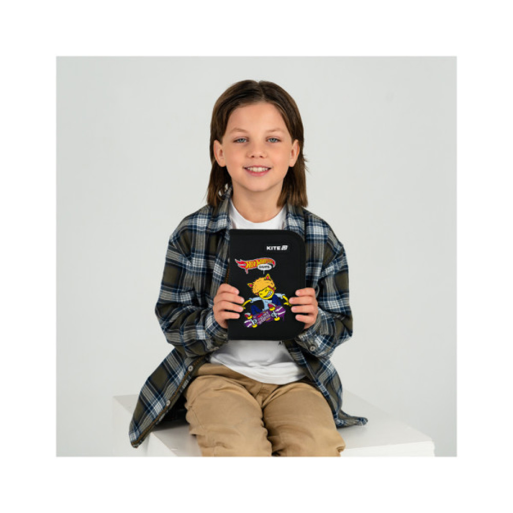 Пенал Kite 622-2 Hot Wheels, 1 відділення, 2 відворот (HW25-622-2)