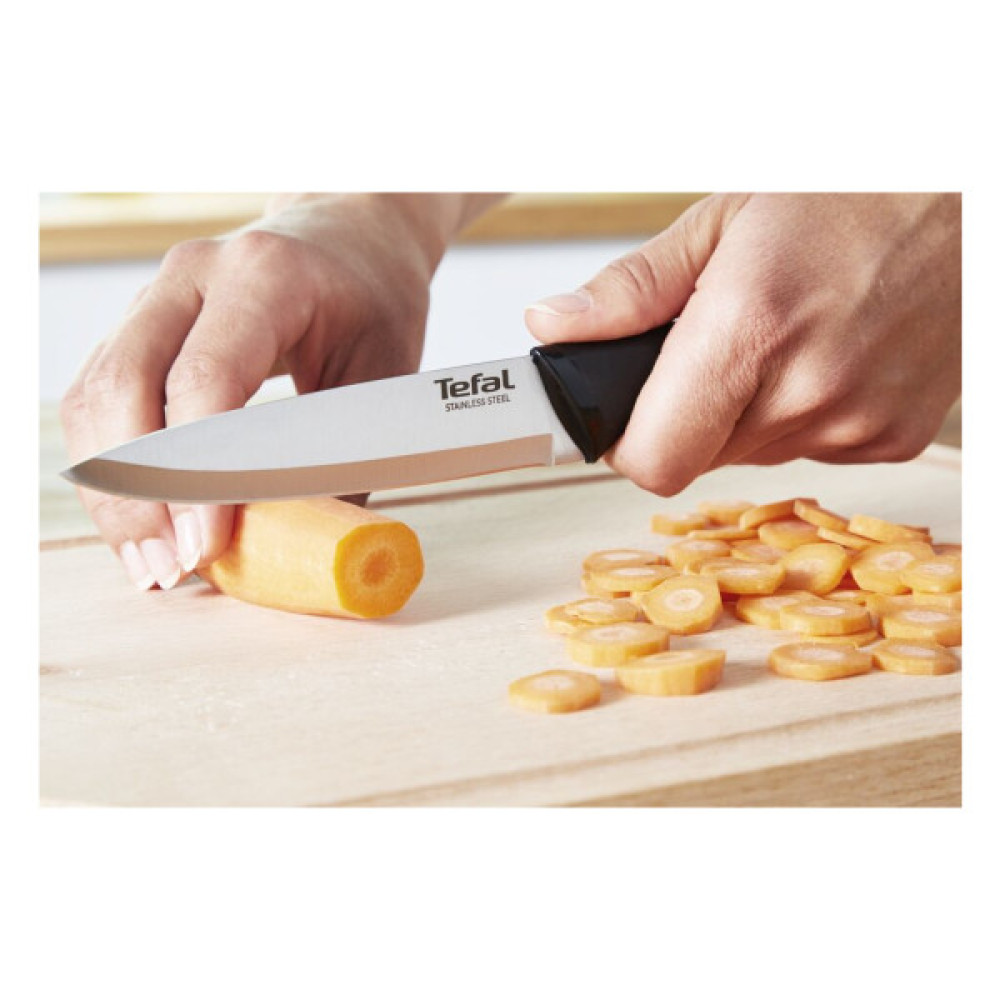 Набір ножів Tefal Essential 3шт, нержавіюча сталь, пластик, чорний (K2219455)
