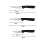 Набір ножів Tefal Essential 3шт, нержавіюча сталь, пластик, чорний (K2219455)