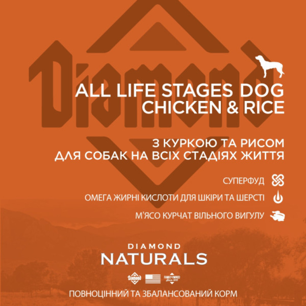 Сухий корм для собак Diamond Naturals All Life Stages Dog Chicken&Rice 2 кг (0074198615179)