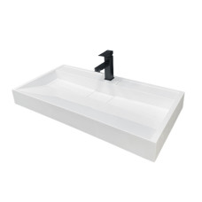 Раковина, умивальник Adamant VISION, штучний камінь, прямокут., з отвором для змішувача, без переливу, 1000х455х110мм, накладний, білий