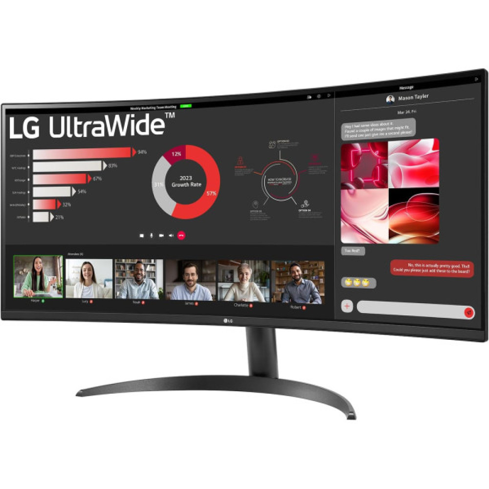 Монітор LG 34" 34WR50QK-B 2xHDMI, DP, Audio, VA, 3440x1440, 21:9, 100Hz, sRGB 99%, CURVED, FreeSync, HDR10