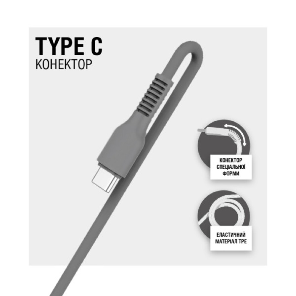 Дата кабель USB 2.0 AM to USB-C 1.2m Black ACCLAB (1283126518232)