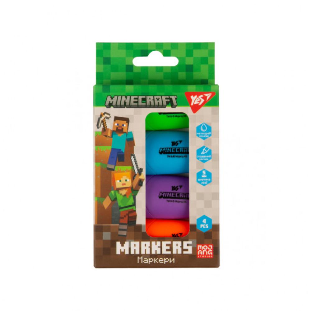 Набір маркерів Yes текстовий Minecraft 4 шт (391095)