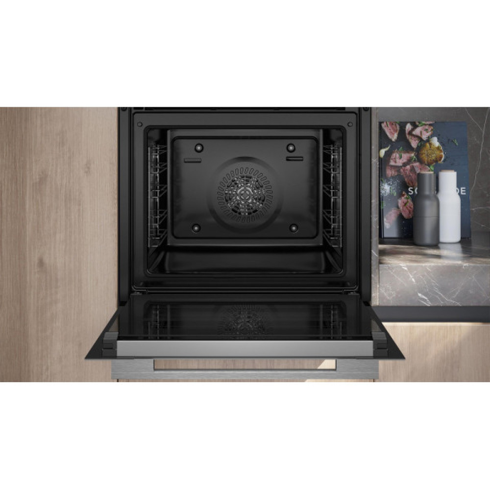 Духова шафа Siemens електрична, 71л, A+, дисплей, конвекція, піроліз, білий