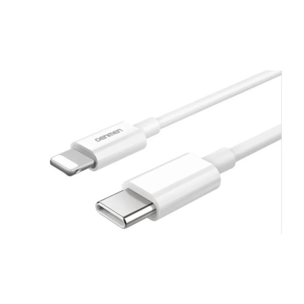 Зарядний пристрій Denmen USB-C PD20W 3.6A + cable USB-C to Lightning white (DM-DC06L-WH)