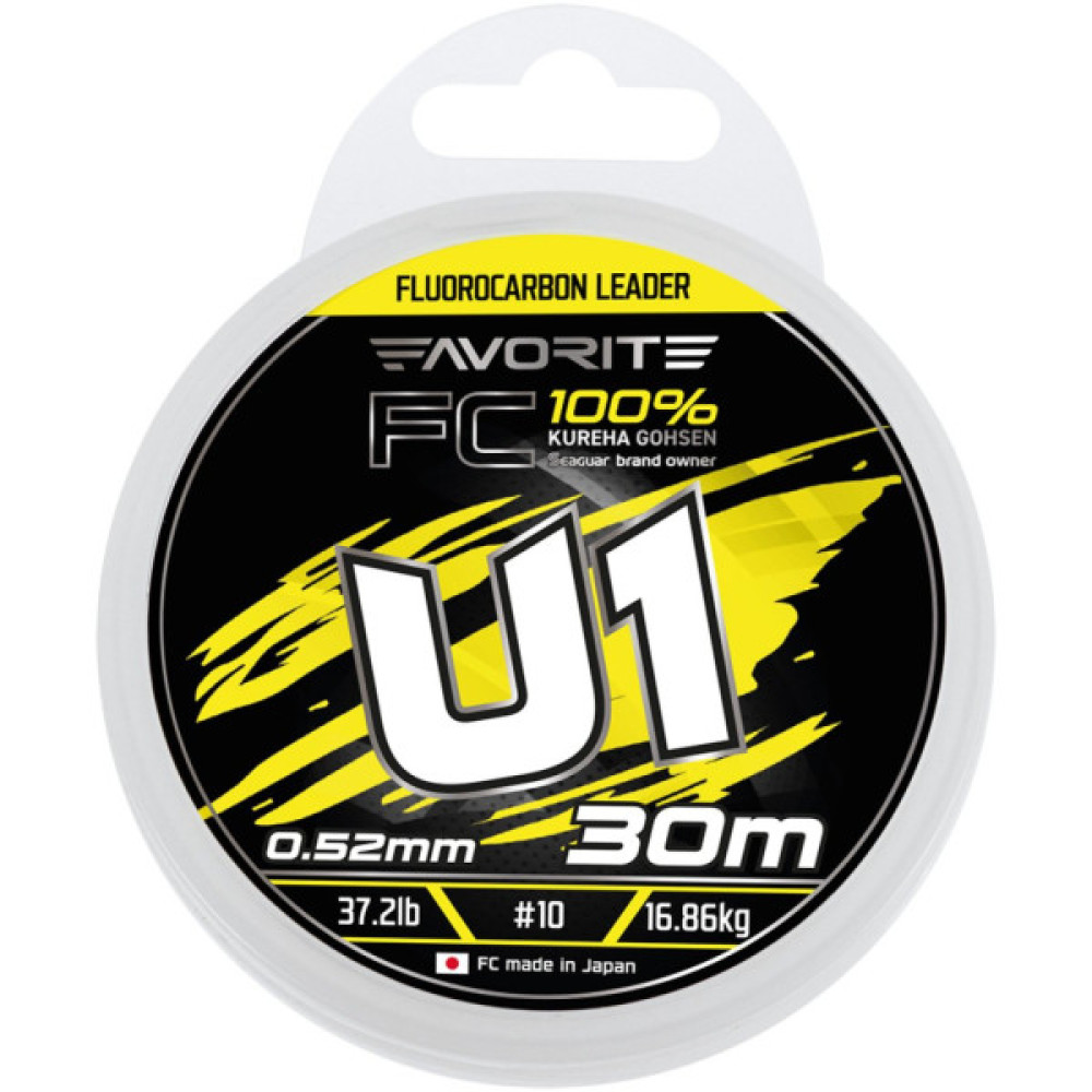 Флюорокарбон Favorite U1 FC 30m 10/0.52mm 37.2lb/16.86kg (1693.12.21)