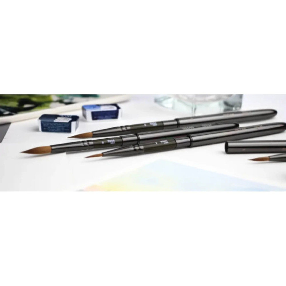 Пензлик для малювання Rosa Соболь круглий, TRAVEL BRUSH, OCEAN 168, № 2 (4823098516897)