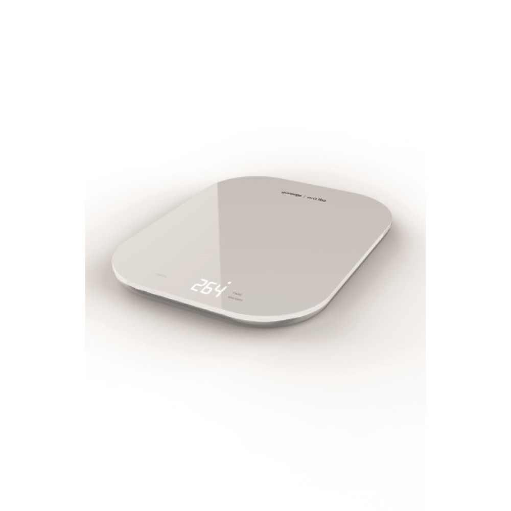 Ваги Gorenje кухонні, 10кг, AAAx3 в комплекті, скло, білий