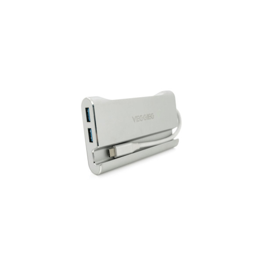 Концентратор VEGGIEG USB-C 5-in-1 USB-C + 3xUSB 3.0 + HDMI + RJ45 0.1m silver (TC07-S)