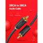 Кабель мультимедійний 2xRCA M to 2xRCA M 3.0m AV104 black Ugreen (10519)