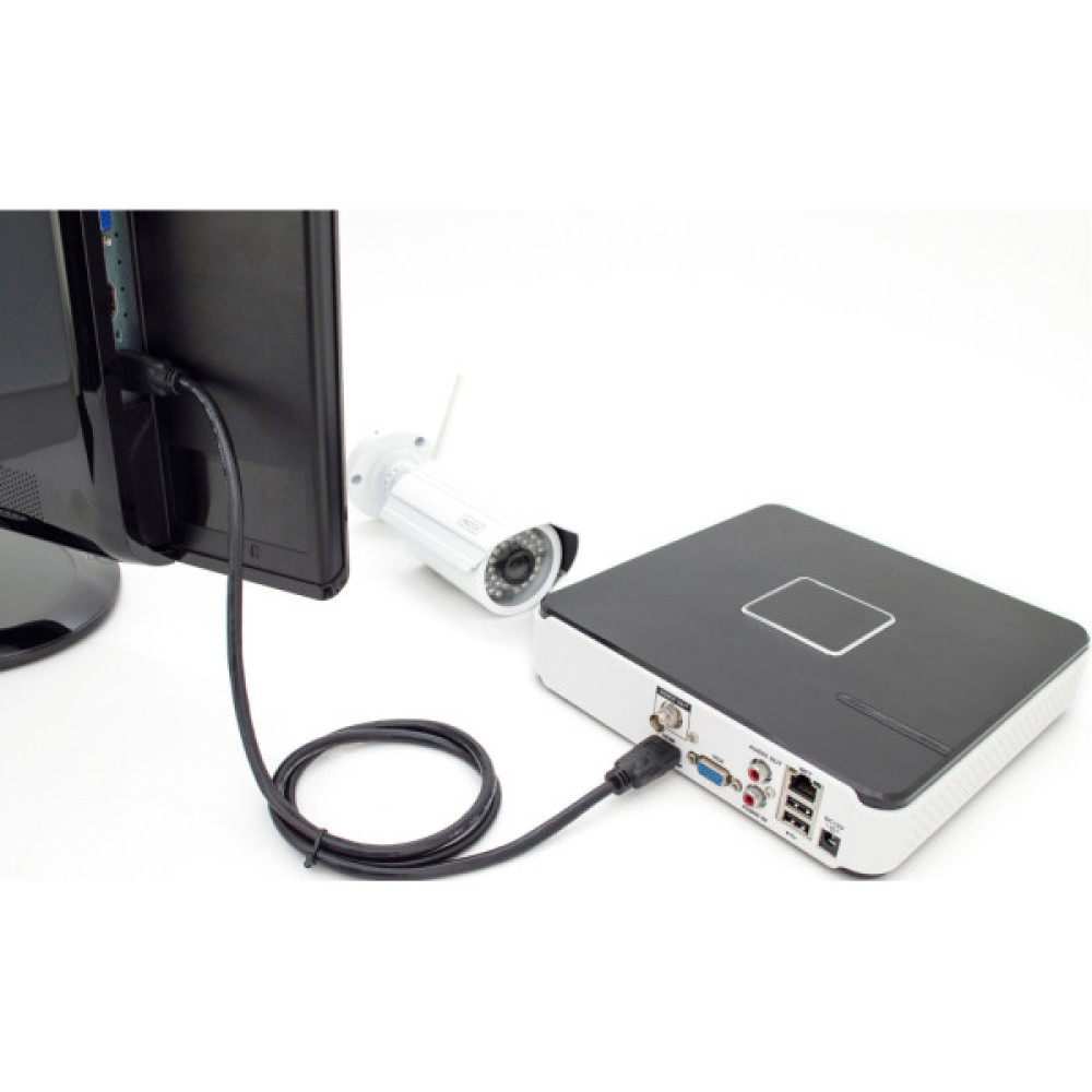 Кабель мультимедійний HDMI M to HDMI M 2.0m 4K60Hz w/Ethernet black Digitus (DB-330123-020-S)