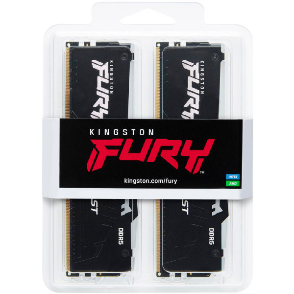Модуль пам'яті для комп'ютера DDR5 64GB (2x32GB) 6000 MHz Beast RGB EXPO Black Kingston Fury (ex.HyperX) (KF560C36BBE2AK2-64)