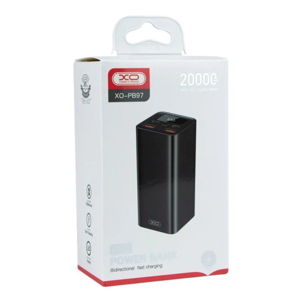 Батарея універсальна XO 20000mAh, Input(2хType-C), Output(2хUSB,2хType-C), PD65W for Laptop (XO-PB97)