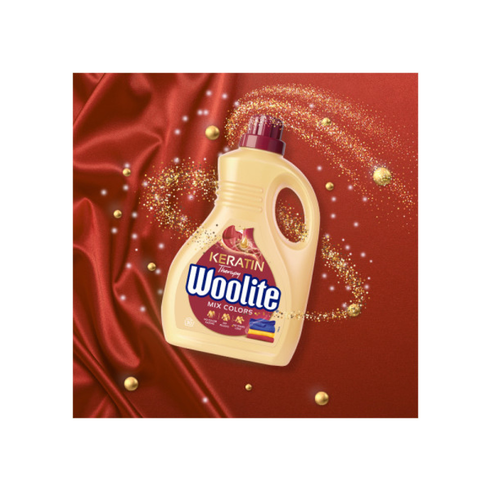 Гель для прання Woolite Для кольорових тканин З кератином 1.8 л (5900627090444)