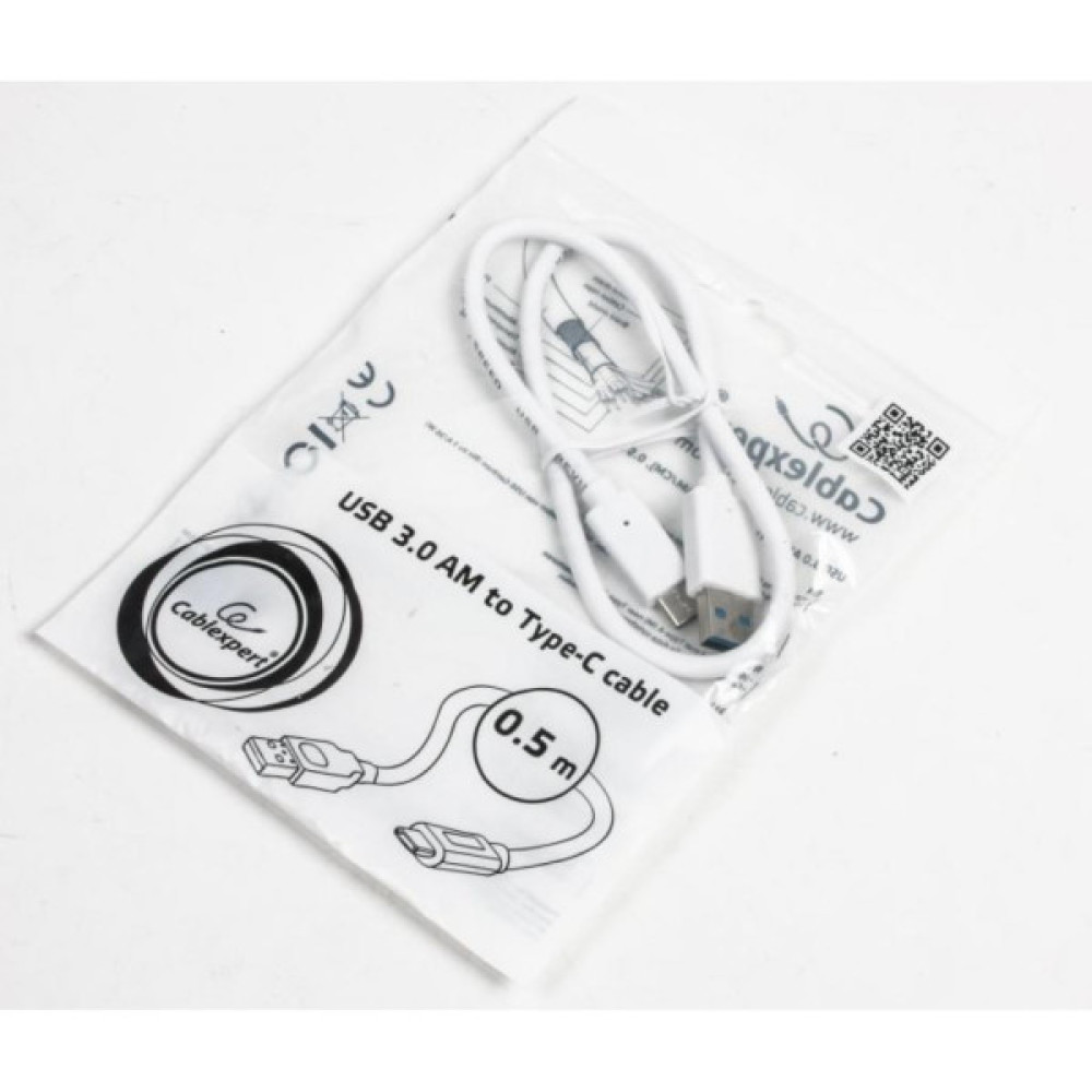 Дата кабель USB 3.0 AM to USB-C 0.5m Cablexpert (CCP-USB3-AMCM-W-0.5M)