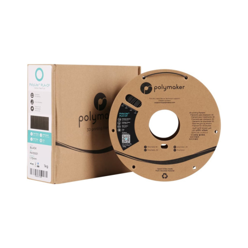 Пластик для 3D-принтера Polymaker PLA-CF POLYLITE 1,75mm 1kg BLACK (PA10001)