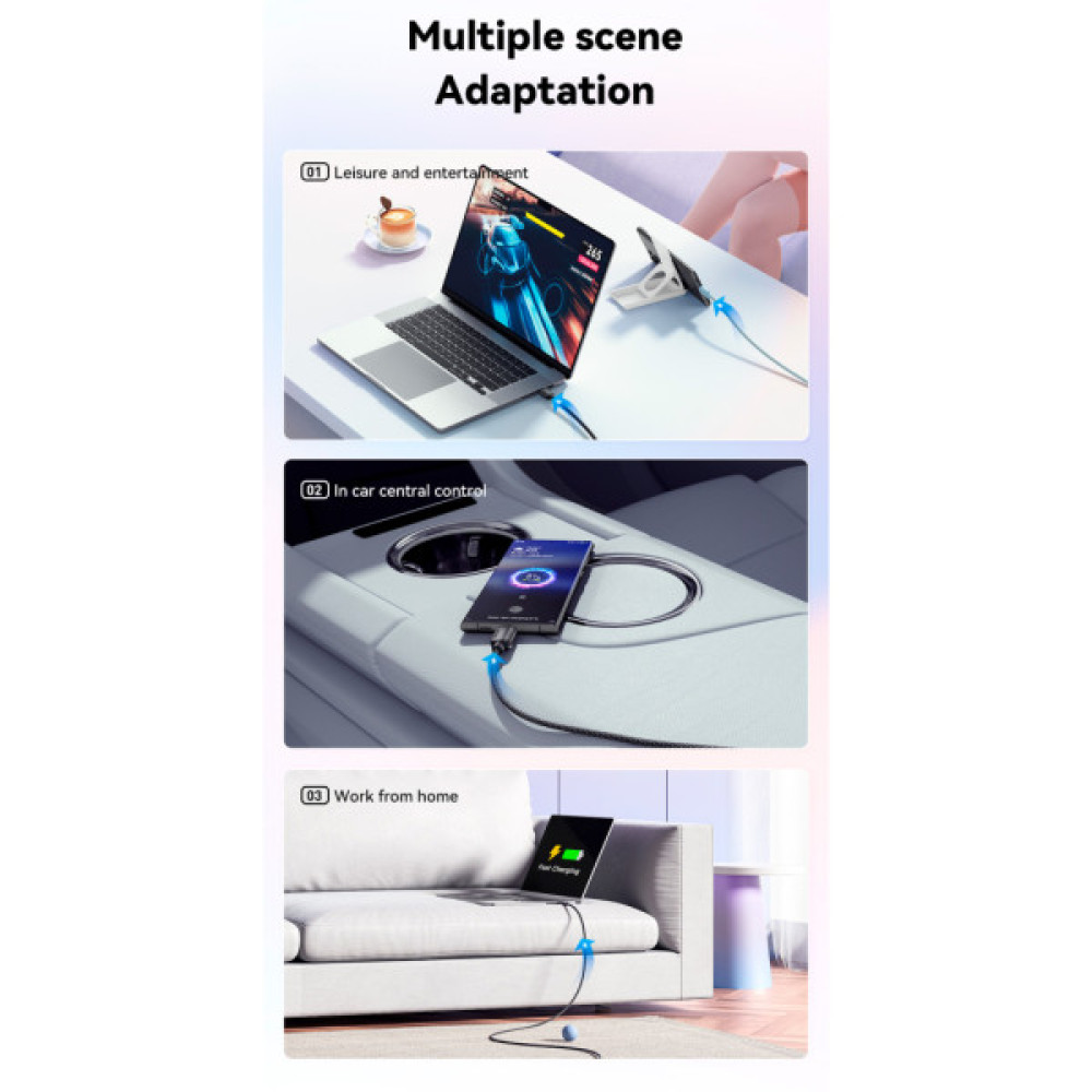 Дата кабель USB-C to USB-C 3.0m 100W black Essager (EXCTT1-WLC01-P)
