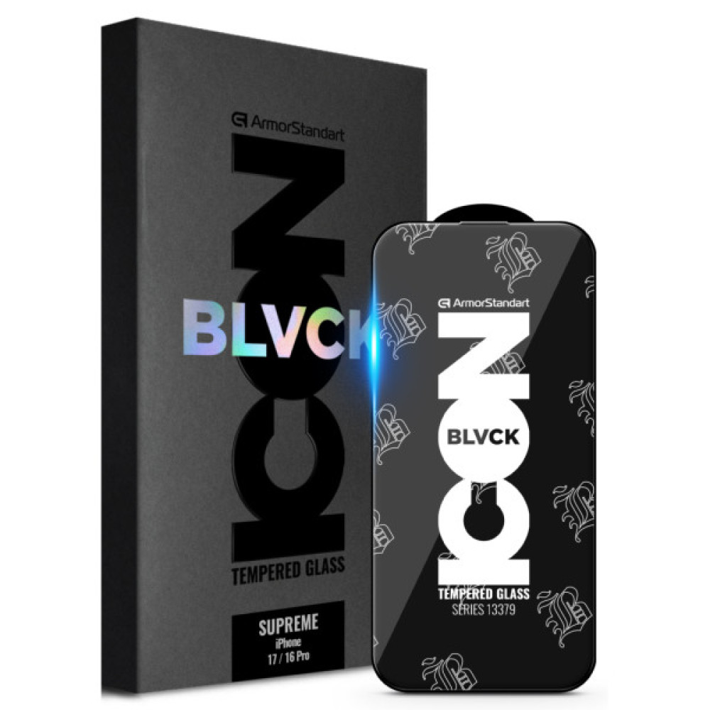 Скло захисне Armorstandart Supreme Black Icon Apple iPhone 17 / 16 Pro (ARM86399) Скло захисне Armorstandart Supreme Black Icon Apple iPhone 17 / 16 Pro (ARM86399)