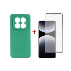 Чохол до мобільного телефона Dengos Kit Xiaomi Redmi Note 14 Pro case Soft + glass (Mint) (DG-KM-132)