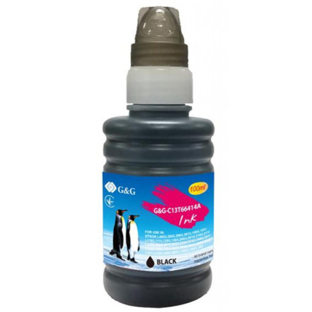 Чорнило G&G Epson L100/L200 black, контейнер 100мл (G&G-C13T66414A) Чорнило G&G Epson L100/L200 black, контейнер 100мл (G&G-C13T66414A)