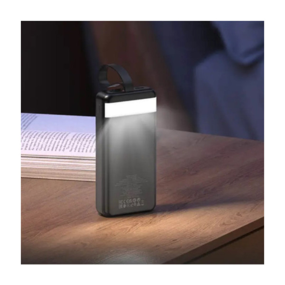 Батарея універсальна HOCO 30000mAh Element PD/20W, QC/22.5W, LED Lamp, Black (J123B / 714735)