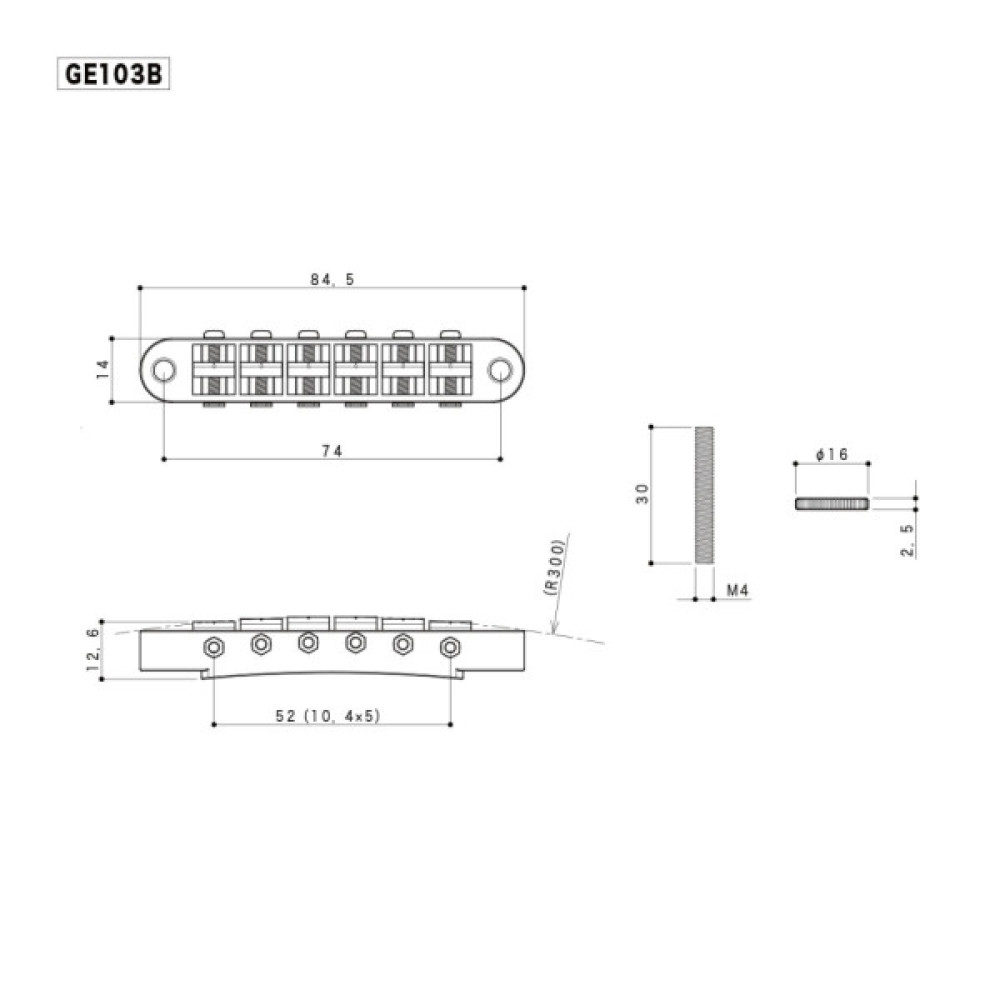 Бридж для гітари Gotoh GE103B B