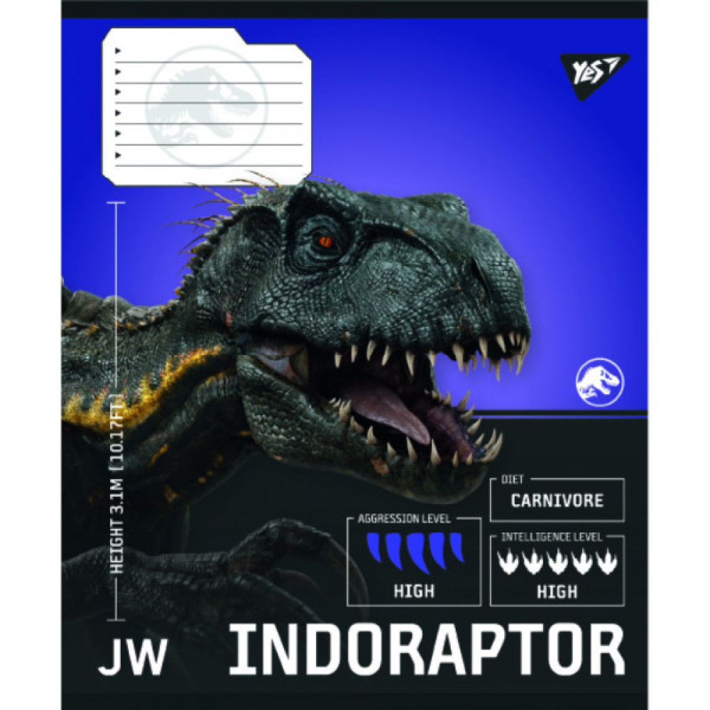 Зошит Yes JURASSIC WORLD Strength and Power А5 12 аркушів клітинка (767663)