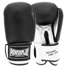 Боксерські рукавички PowerPlay 3004 Classic Чорно-Білі 10 унцій (PP_3004_10oz_Bl/White)