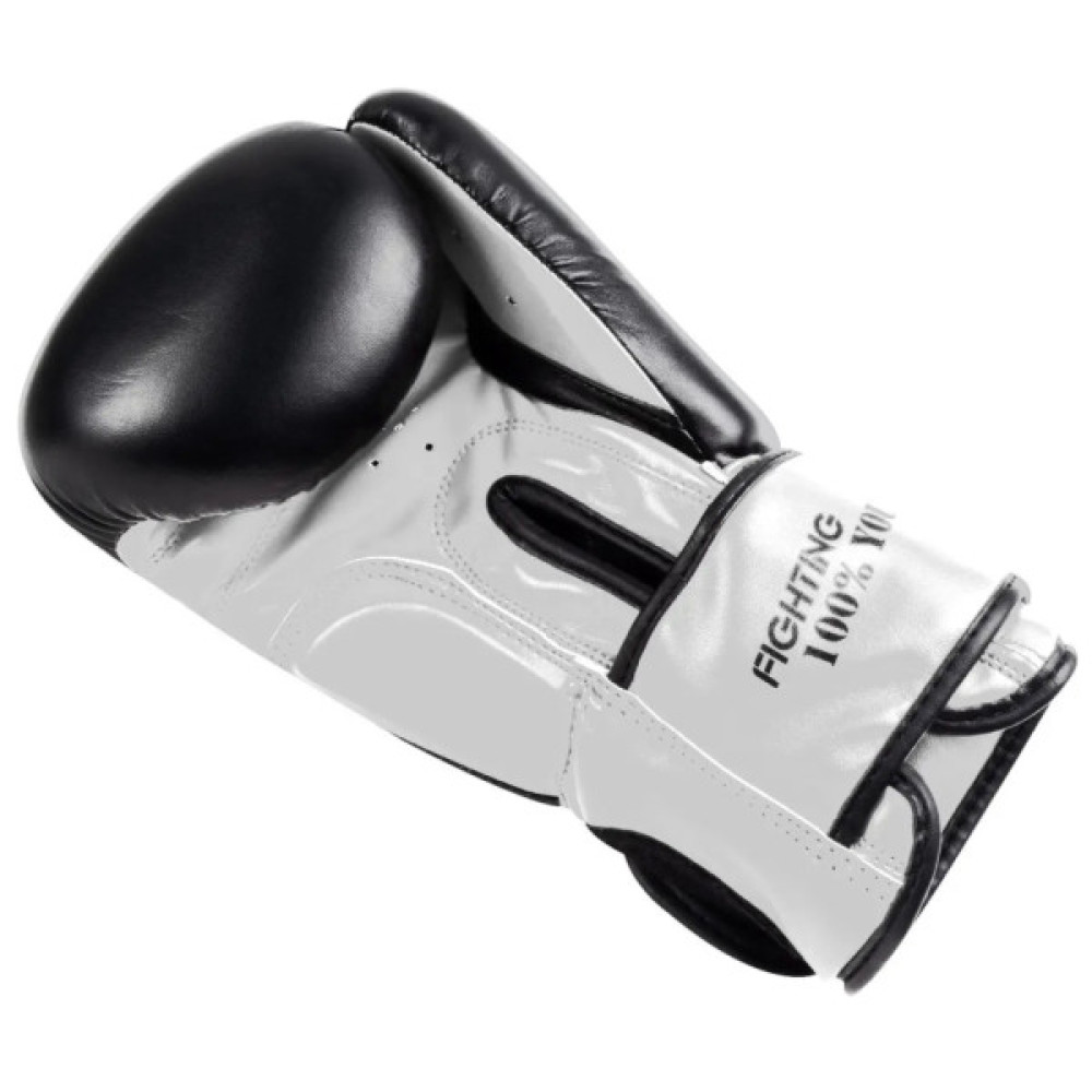 Боксерські рукавички PowerPlay 3004 Classic Чорно-Білі 10 унцій (PP_3004_10oz_Bl/White)