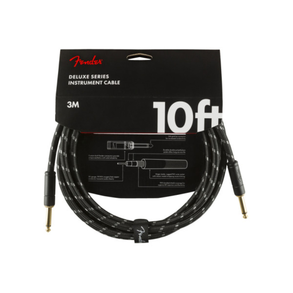 Інструментальний кабель Fender Cable Deluxe Series 10' Black Tweed (228466)