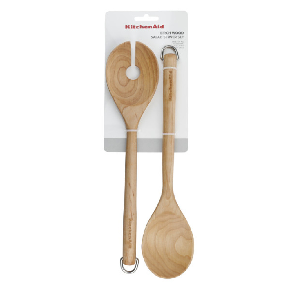 Ложка кухарська KitchenAid Coreline Набір для салату, 2 шт, 30 см, береза (KQR713OHE)
