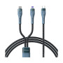 Дата кабель USB-C to USB-C + Lightning 1.3m Azeada 27W/100W black Proda (PD-B73th-BK) Дата кабель USB-C to USB-C + Lightning 1.3m Azeada 27W/100W black Proda (PD-B73th-BK)