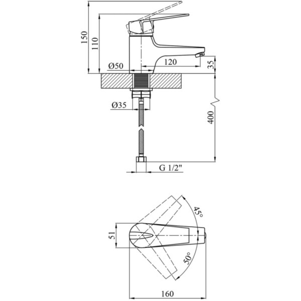 Змішувач Kroner Odra-C011 (CV019457)