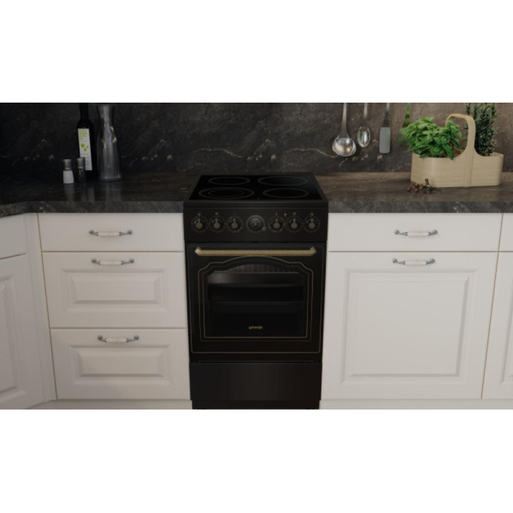 Плита Gorenje електрична склокерамічна, 70л, ExtraSteam, 50x60см, чорний