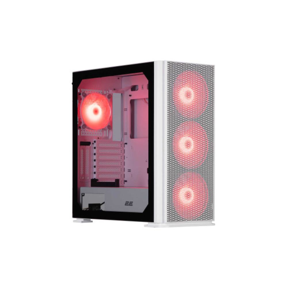 Корпус 2E GAMING Vertex GI01W без БЖ 2xUSB3.0, 1xUSBType-C, 3x140мм ARGB, 1x120мм ARGB, VGA 380мм, LCS ready, контролер з пультом, TG Side Panel, EATX, білий