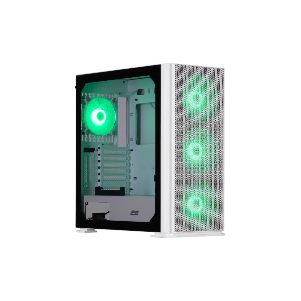 Корпус 2E GAMING Vertex GI01W без БЖ 2xUSB3.0, 1xUSBType-C, 3x140мм ARGB, 1x120мм ARGB, VGA 380мм, LCS ready, контролер з пультом, TG Side Panel, EATX, білий