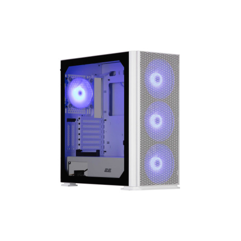 Корпус 2E GAMING Vertex GI01W без БЖ 2xUSB3.0, 1xUSBType-C, 3x140мм ARGB, 1x120мм ARGB, VGA 380мм, LCS ready, контролер з пультом, TG Side Panel, EATX, білий