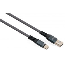 Дата кабель USB 2.0 AM to USB-C 1.0m flat nylon gray Vinga (VCPDCTCFNB1GR)